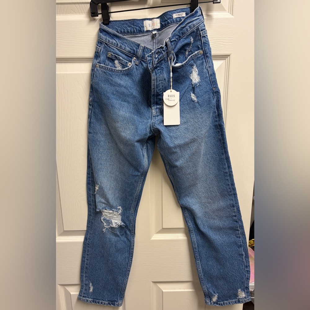 Rails Melrose high waisted Distressed Straight-Leg Jeans NWT - Picture 5 of 6